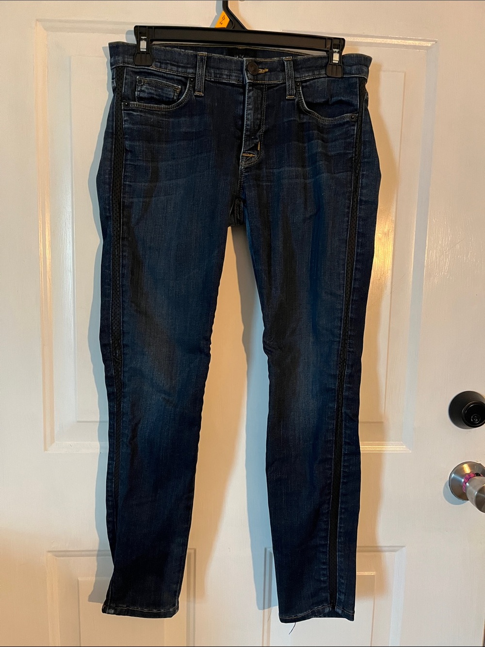 Hudson Jeans Dark Indigo Skinny Jeans with Side Stripe